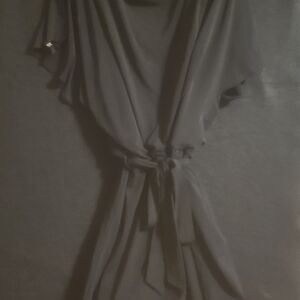 White House Black Market Black Midi Dress with Waist Tie